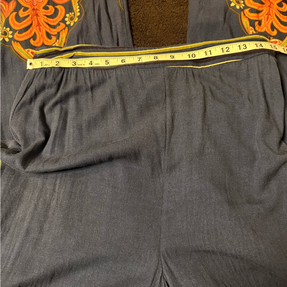 154 Farm Rio for Anthropologie Navy Blue Wide Leg Pants - Size L - Picture 5 of 8